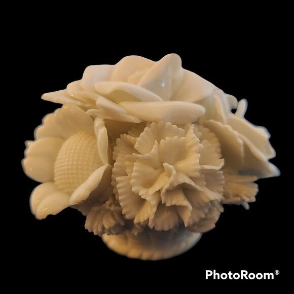 Vintage Japanese Ardalt Verithin Floral Arrangement Porcelain Flower Basket - Picture 1 of 15